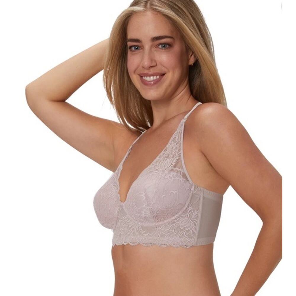 Maidenform Casual Comfort Gray Wireless Longline Bralette Style DM1188 Size 34C